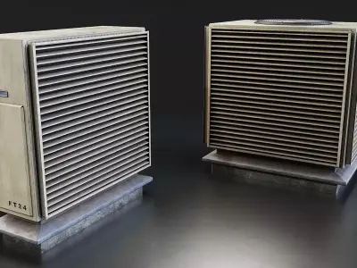 Industrial Air Conditioner Unit 3D Model Low-poly 3D model