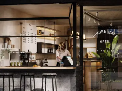 coffee shop  interior    3D model
