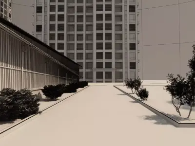 Underground Parking Entrance and Apartment Building 3D model purchase