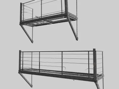 Evacuation ladder Low-poly 3D model