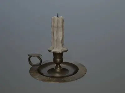 Candlestick candle Low-poly 3D model
