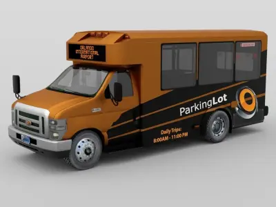 Shuttle Bus model in mutiple formats 3D model