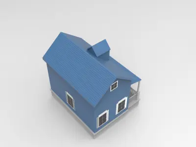 Modern House Low-poly 3D Model Low-poly 3D model