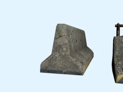 concrete barrier jersey old  Low-poly 3D model