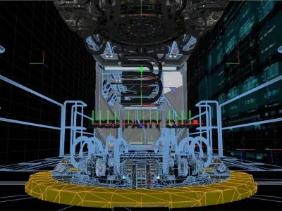 Scifi mechanical LOGO design Spaceship cabin core space 3D model