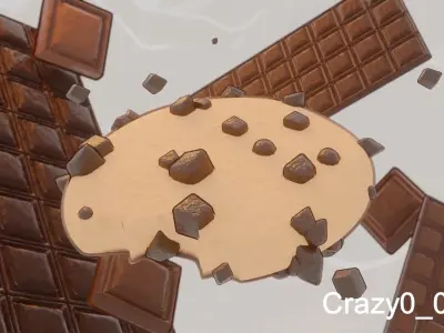 Animation of beautiful cookies in a blender Free 3D model