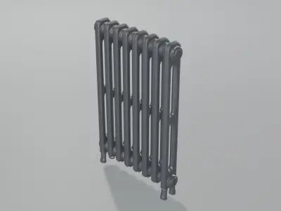 Classic Cast Iron Radiator 2C8 Low-poly 3D model