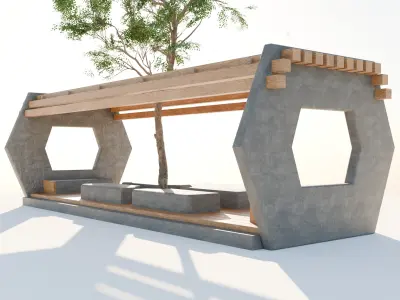 Street chill zone 3D model