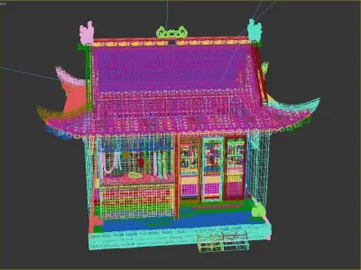 butcher shops  Ancient buildings Low-poly 3D model