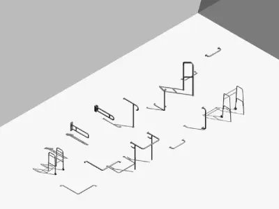 Handrails - Pack of revit families 3D model