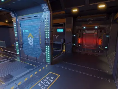 Sci Fi Space Station Modular Kit Low-poly 3D model