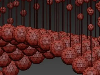 Wave Rectangle Rain Drop Crystal Chandelier 3D model