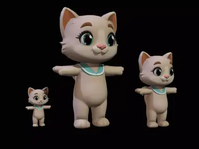 Cat8Pack3 Low-poly 3D model