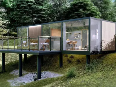 K37 37M2 vacation house residential house container home 3D model