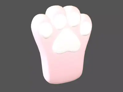 Cat Paw Glove v1 006 Low-poly 3D model