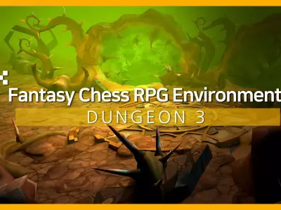 Fantasy Chess RPG Environment - Dungeon3 Low-poly 3D model