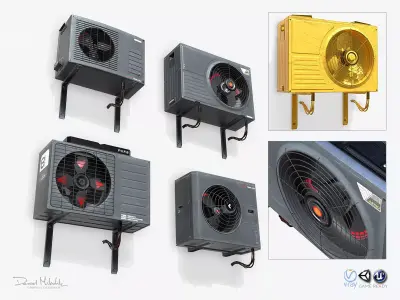 Sci-fi Air conditiong PBR Low-poly 3D model