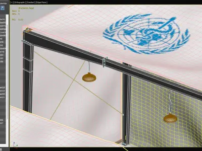  medical tent - 24m X adjustable length - 3D model