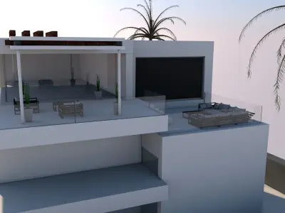3D model of Modern Villa plus  exterior Low-poly 3D model