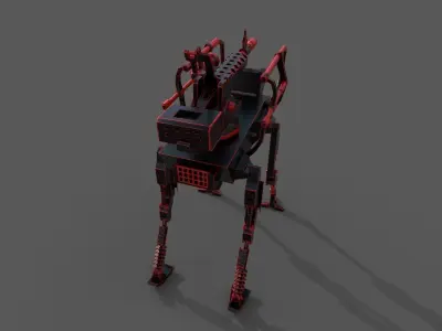 Robot Military Low-poly 3D model