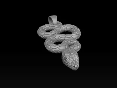 Snake Pendant v3 Hollowed 3D print model