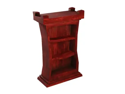 Stylized ancient bookshelf Low-poly 3D model