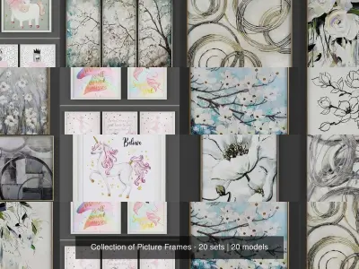 Collection of Picture Frames - 20 sets 3D Model Pack 19