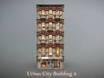 Urban City Building 4  Low-poly 3D model