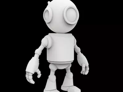 One Eyed Robot Figurine 3D Print Model 3D print model