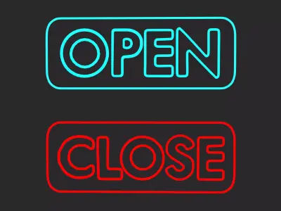 Open close Neon Sign 3D model
