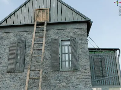 House east old wooden designed 3D model