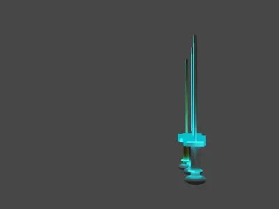 warriors sword with led lighting pack 3D model