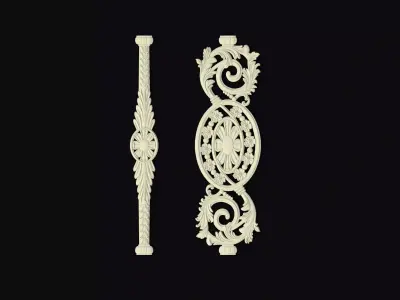 Central decor ornament for furniture 3D model 1115