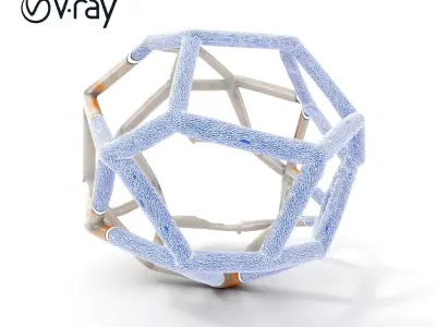 Rustic Wireframe Dodecahedron Model Pack Low-poly 3D model