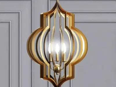 Pattern Makers Large Golden 3 Light Pendant 3D model