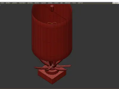 Uttermost Silver Lotus Accent Lamp Low-poly 3D model