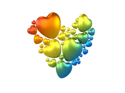 Combination Design Heart Icon v1 015 3D model