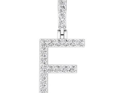 Alphabet F-letter single row pendant 3D print model