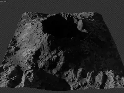 Blender FBX Moon Volcano Landscape 3D model