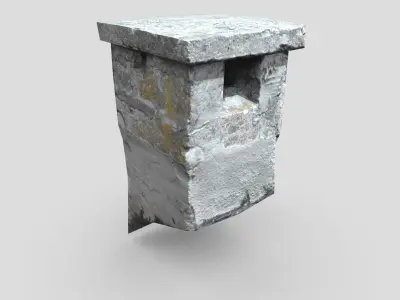 Game Ready Lowpoly Pack 1 concrete block with holes in it Low-poly 3D model