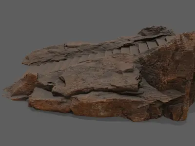 Stairs wooden staircase Low-poly 3D model