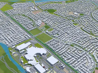 Temecula California USA 20km Low-poly 3D model