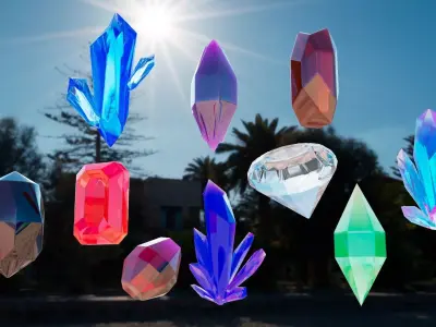 Ultra Realistic Fantasy Crystal Pack High Quality 3D Model Texture
