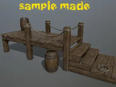 Woods  and  Ropes Low-poly 3D model