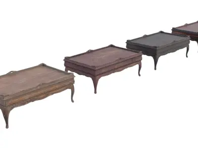 Low Wood Coffee Table Low-poly 3D model