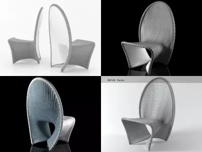 36 h four chairs 3D model