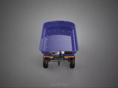 ELECTRIC PURPLE POLY HOPPER UTILITY CART WAGON TRAILER TROLLEY 4 3D model