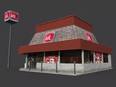 Jack in the Box Restaurant Low-poly 3D model