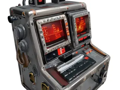 SciFi Industrial Control Panel Low-poly 3D model