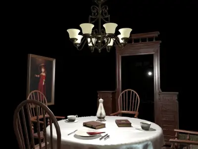 Dining Room Asset Package Low-poly 3D model